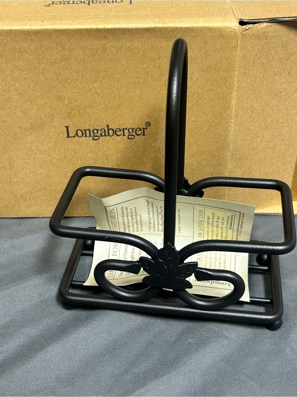 Longaberger Wrought Iron Salt & Pepper Caddy NEW